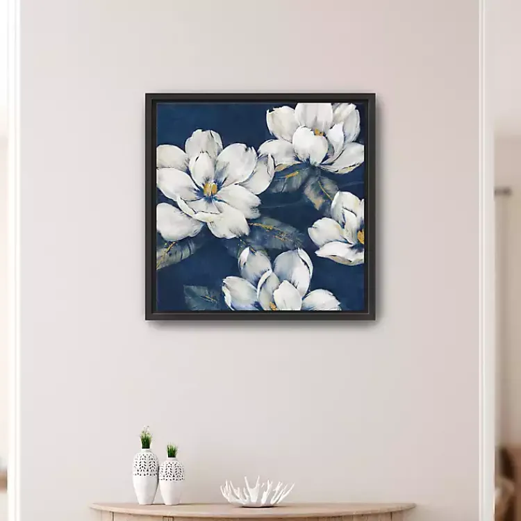 Kirklands Home Magnolias Indigo Framed Giclee Canvas Art Print Best