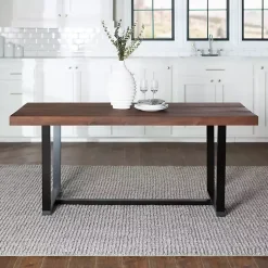Kirklands Home Mahogany Distressed Solid Wood Dining Table Brown Best
