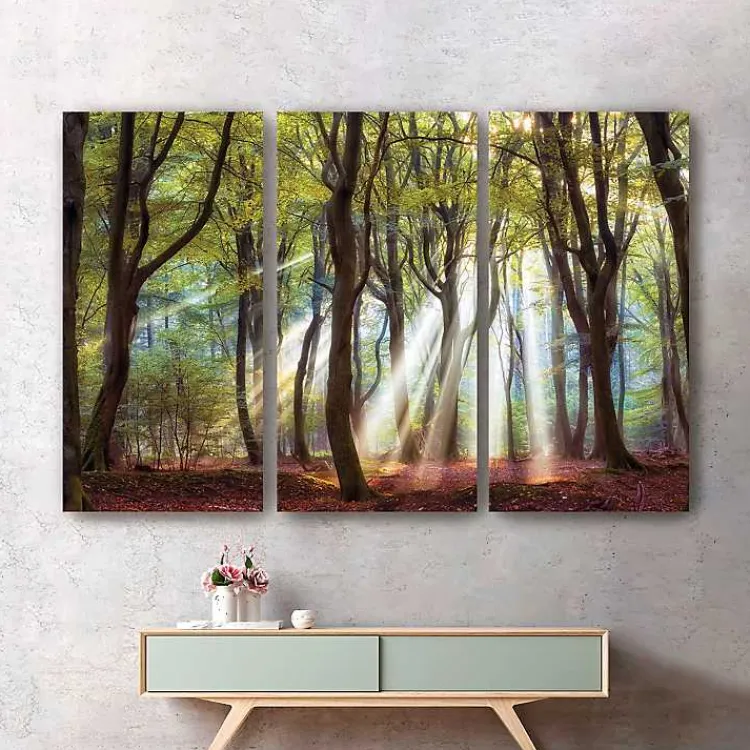 Kirklands Home Majestic Morning Canvas Art Prints, Set of 3 Green