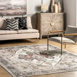 Kirklands Home Mali Traditional Medallion Washable Area Rug, 5x8 Best