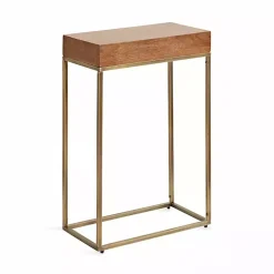 Kirklands Home Mango Wood & Slim Karlsen Accent Table Gold