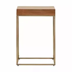 Kirklands Home Mango Wood & Slim Karlsen Accent Table Gold