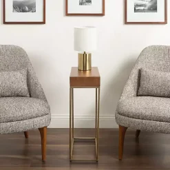 Kirklands Home Mango Wood & Slim Karlsen Accent Table Gold