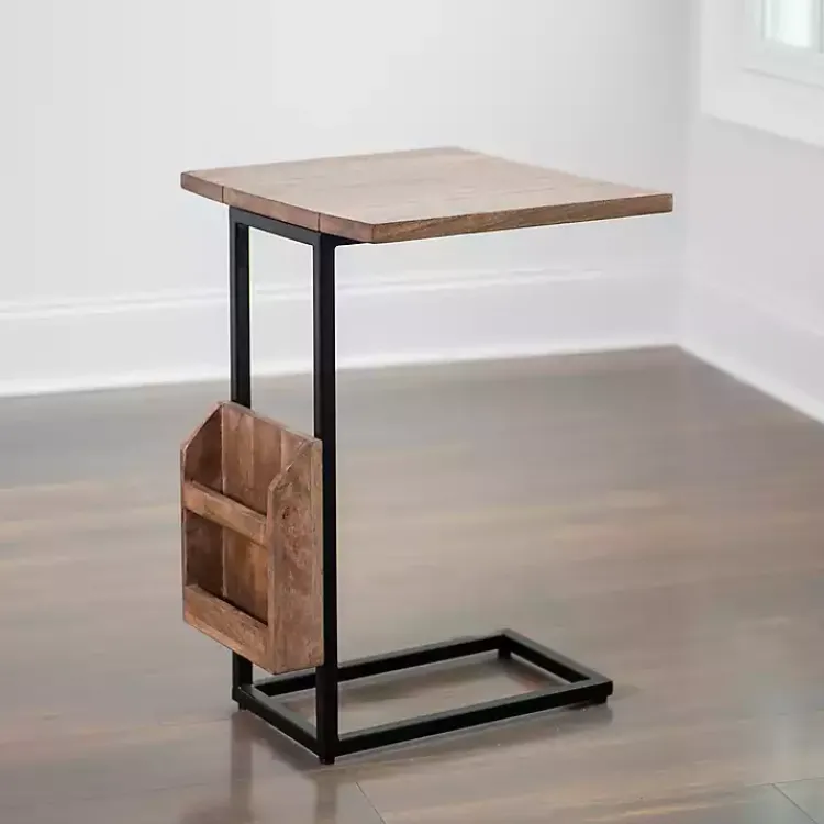 Kirklands Home Mango Wood and Iron Extendable C-Table Brown Best