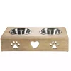 Kirklands Home Mango Wood Heart Cutout Dog Bowl Sale