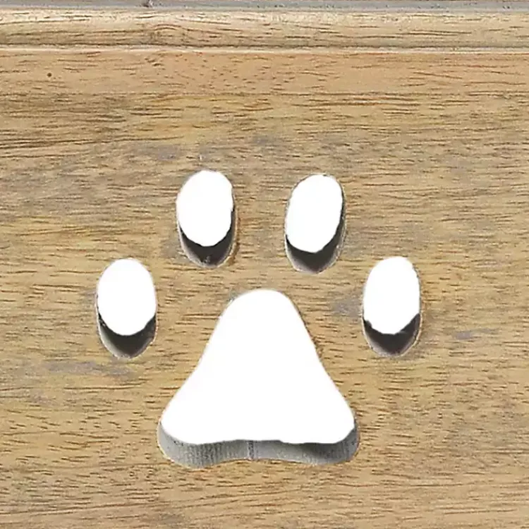 Kirklands Home Mango Wood Heart Cutout Dog Bowl Sale
