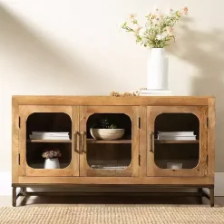Kirklands Home Manu Mango Wood Media Cabinet Brown Discount