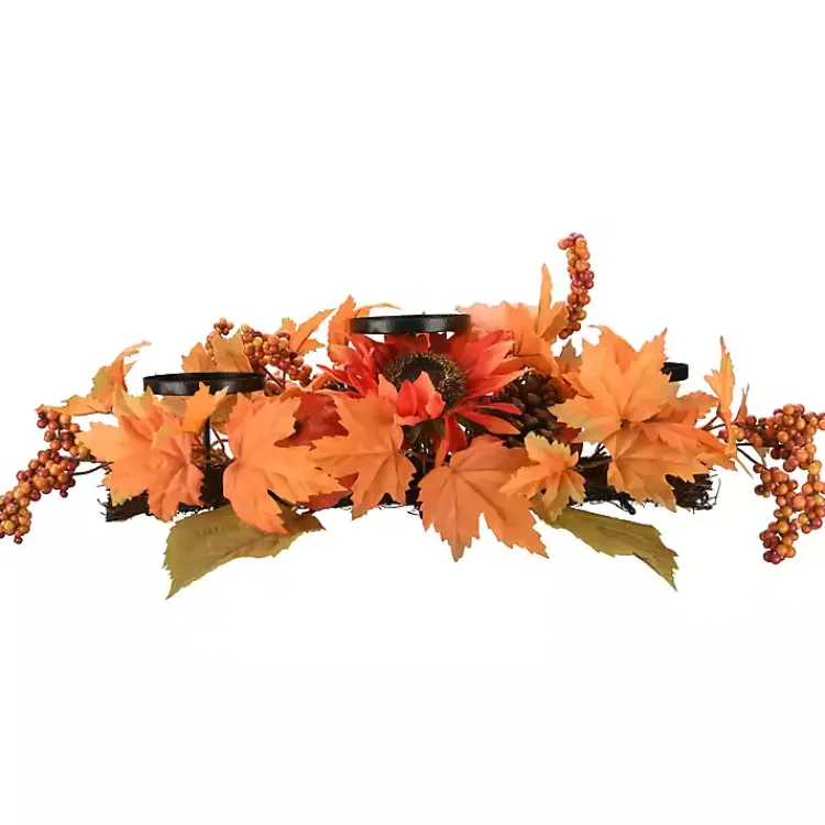 Arrangements & Greenery>Kirklands Home Maple Leaf Candleholder Centerpiece