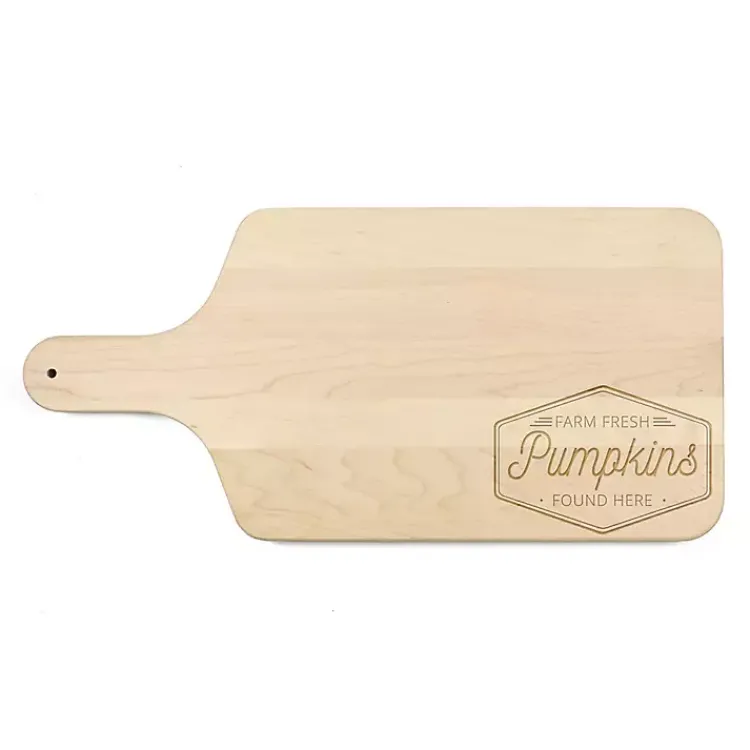 Kirklands Home Maple Wood Farm Fresh Pumpkins Cutting Board Tan Outlet