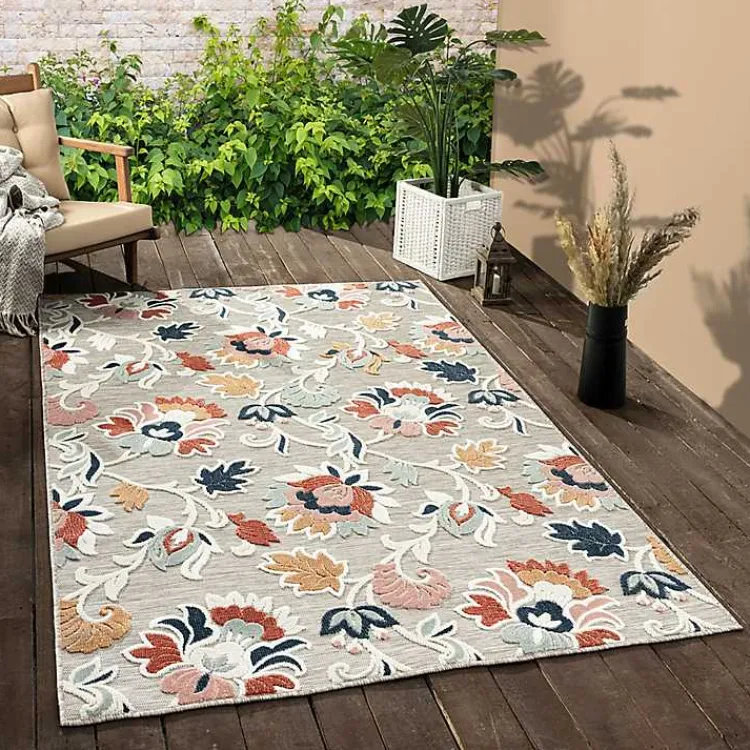 Kirklands Home Mara Floral Blossom Indoor/Outdoor Area Rug, 7x9 Sale