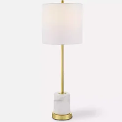 Kirklands Home Marble and Gold Turret Buffet Lamp White Outlet