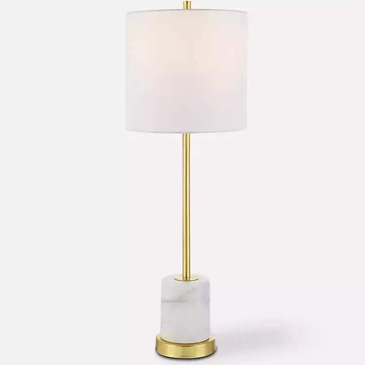 Kirklands Home Marble and Gold Turret Buffet Lamp White Outlet