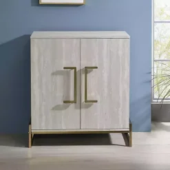 Kirklands Home Marble Finish Gold Handle Storage Cabinet Online