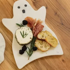 Halloween>Kirklands Home Marble Ghost Halloween Cheese Board White