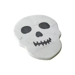 Halloween>Kirklands Home Marble Skull Halloween Cheese Board White