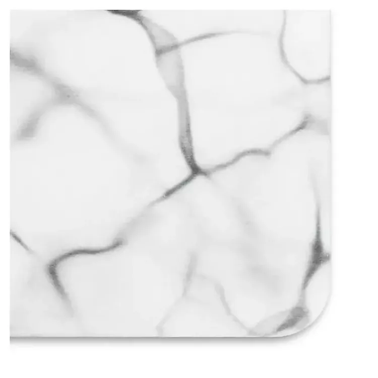 Kirklands Home Marble Stone Bath Mat White New