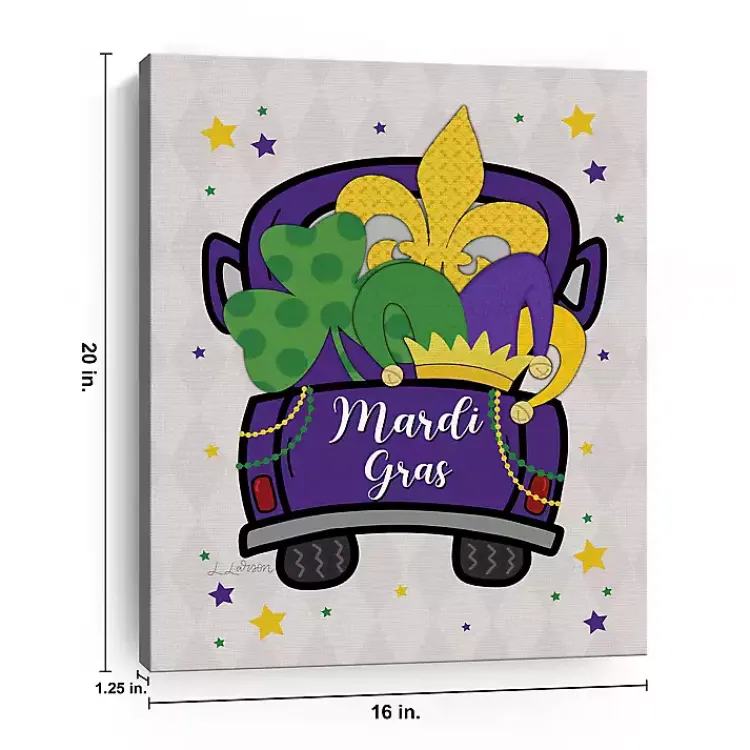 Mardi Gras Decorations>Kirklands Home Mardi Gras Fleur de Lis Truck Canvas Art Print