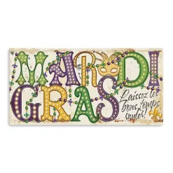 Mardi Gras Decorations>Kirklands Home Mardi Gras Mask Canvas Art Print, 20x10 in.