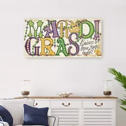 Mardi Gras Decorations>Kirklands Home Mardi Gras Mask Canvas Art Print, 40x20 in.