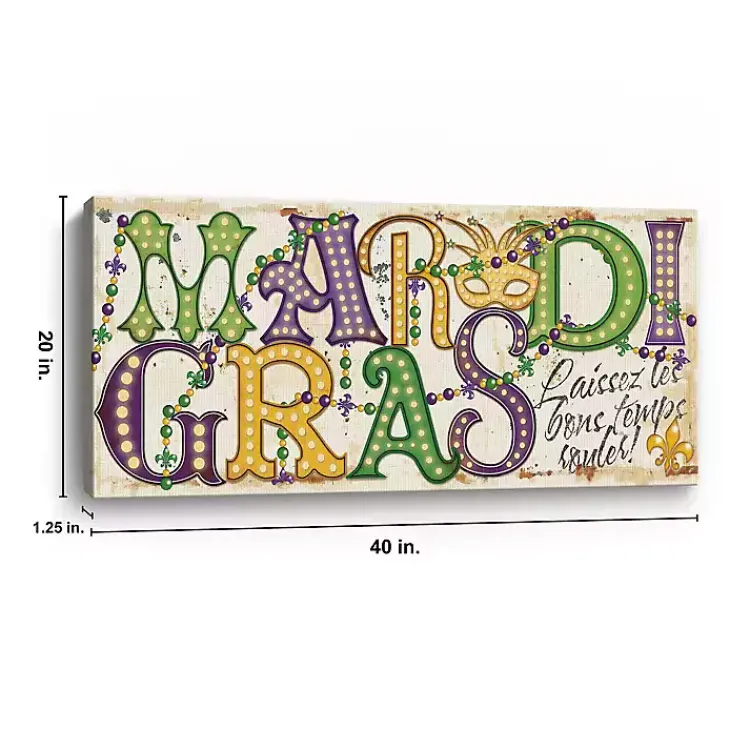 Mardi Gras Decorations>Kirklands Home Mardi Gras Mask Canvas Art Print, 40x20 in.
