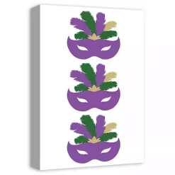 Mardi Gras Decorations>Kirklands Home Mardi Gras Masks Canvas Wall Plaque
