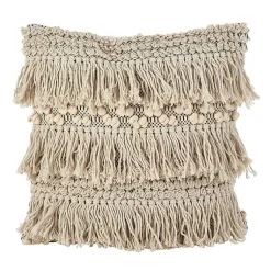 Pillows>Kirklands Home Mari Moroccan Fringe Chunky Knit Pillow Ivory