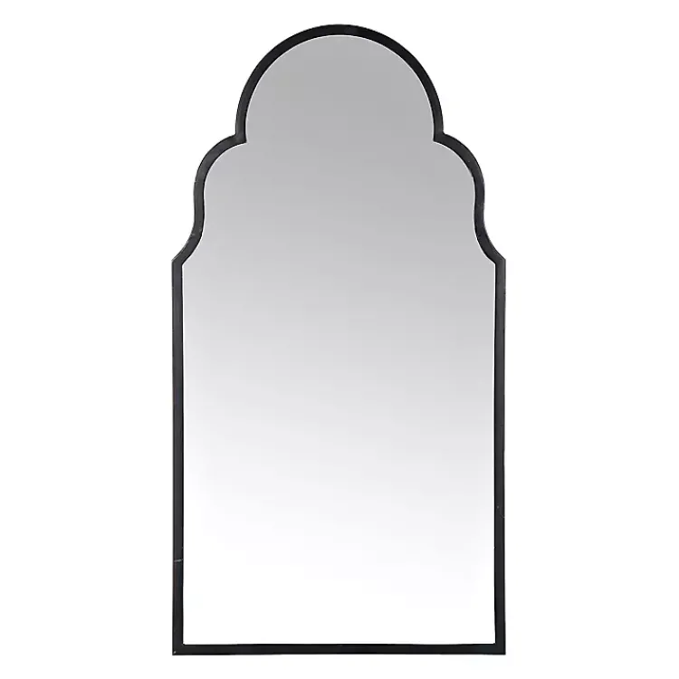 Kirklands Home Maria Metal Arch Wall Mirror Black Outlet