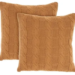 Pillows>Kirklands Home Marigold Cable Knit Throw Pillows, Set of 2 Orange