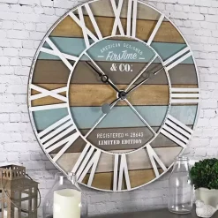 Kirklands Home Maritime Planks Wall Clock