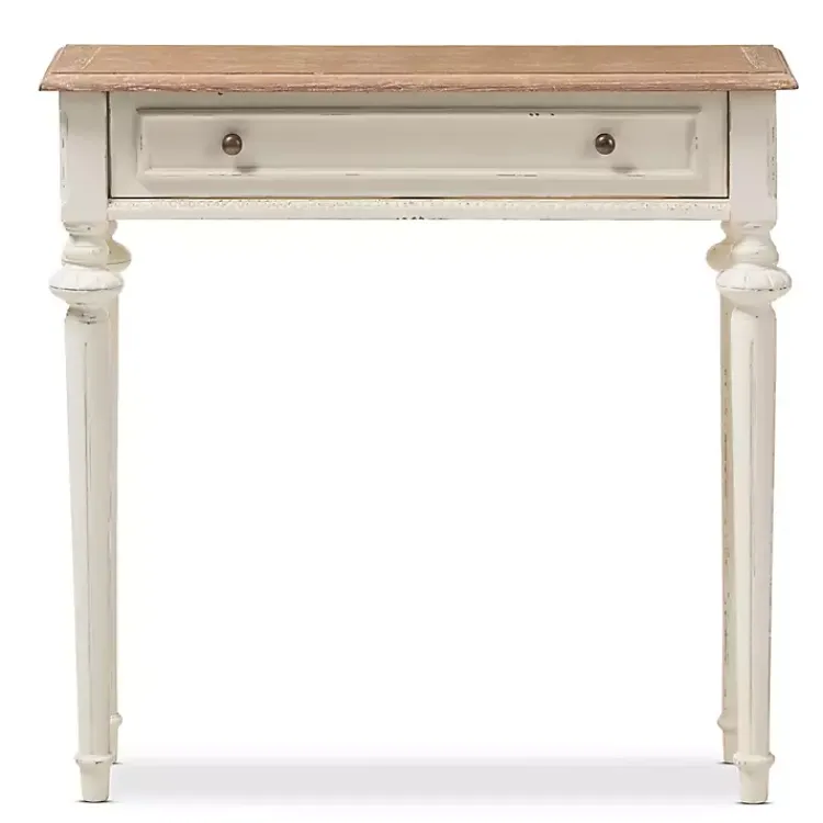 Kirklands Home Marquetterie Whitewashed Oak Top Console Table Outlet