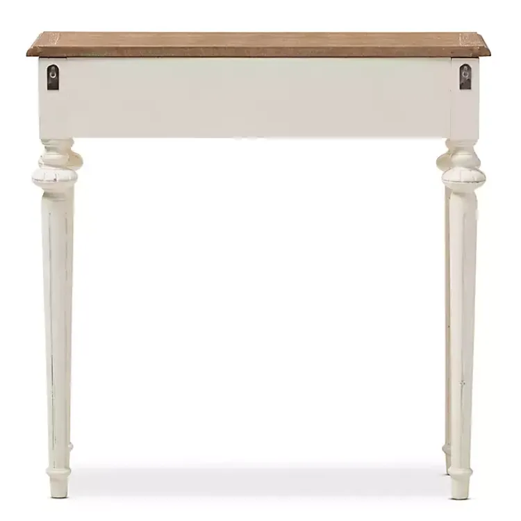 Kirklands Home Marquetterie Whitewashed Oak Top Console Table Outlet