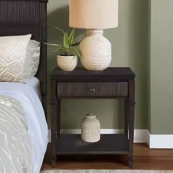 Kirklands Home Martha Stewart Dark Wood Nightstand Brown Best