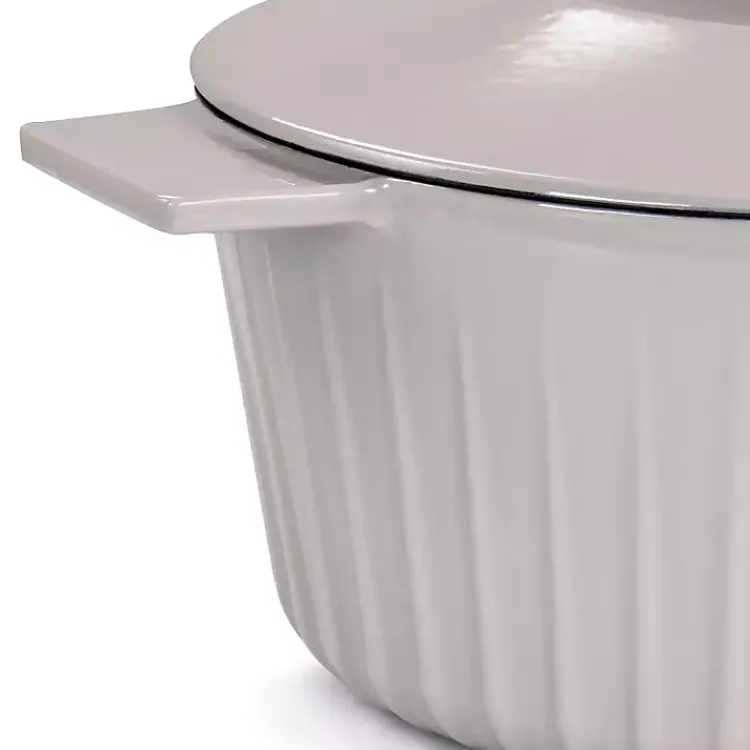 Kirklands Home Martha Stewart Ribbed 5 Quart Dutch Oven Gray Best