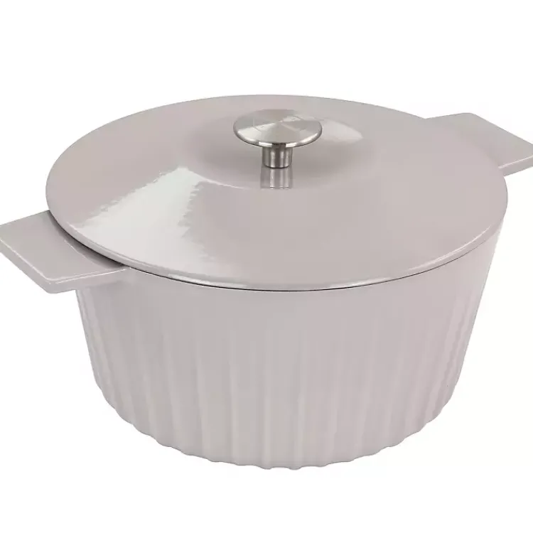 Kirklands Home Martha Stewart Ribbed 5 Quart Dutch Oven Gray Best