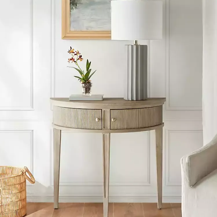 Kirklands Home Martha Stewart Half Moon Console Table Tan Online