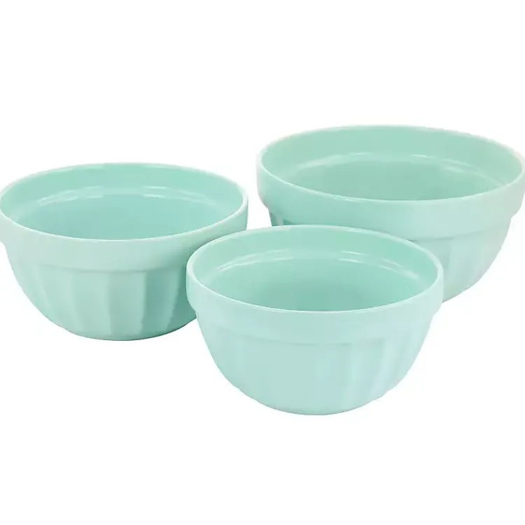 Kirklands Home Martha Stewart Mint Stoneware Bowls, Set of 3 Blue Sale