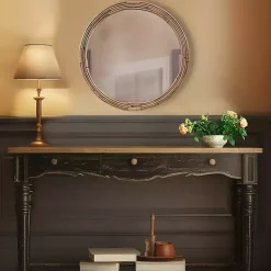 Kirklands Home Martha Stewart Natural Round Rattan Wall Mirror New