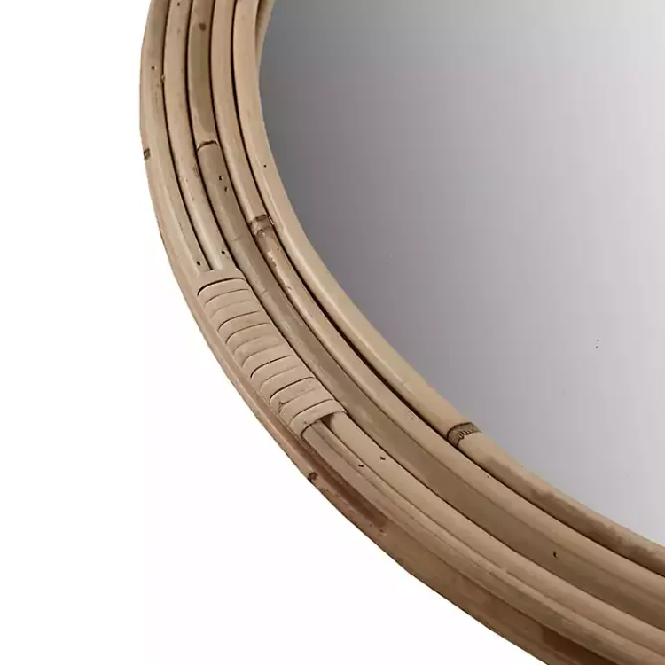 Kirklands Home Martha Stewart Natural Round Rattan Wall Mirror New