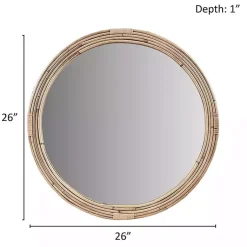 Kirklands Home Martha Stewart Natural Round Rattan Wall Mirror New
