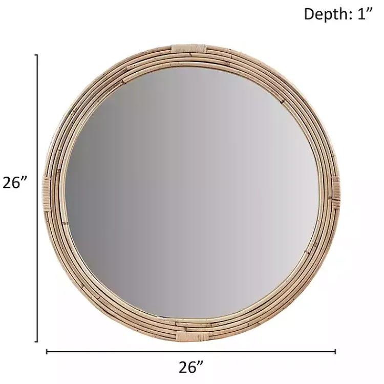 Kirklands Home Martha Stewart Natural Round Rattan Wall Mirror New