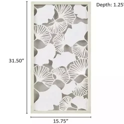 Kirklands Home Martha Stewart Rice Paper Ginkgo Leaf Wall Plaque White Hot