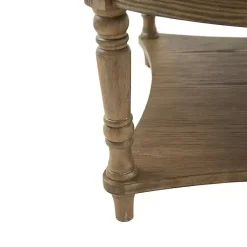 Kirklands Home Martha Stewart Round Cream Ottoman with Shelf Ivory Sale