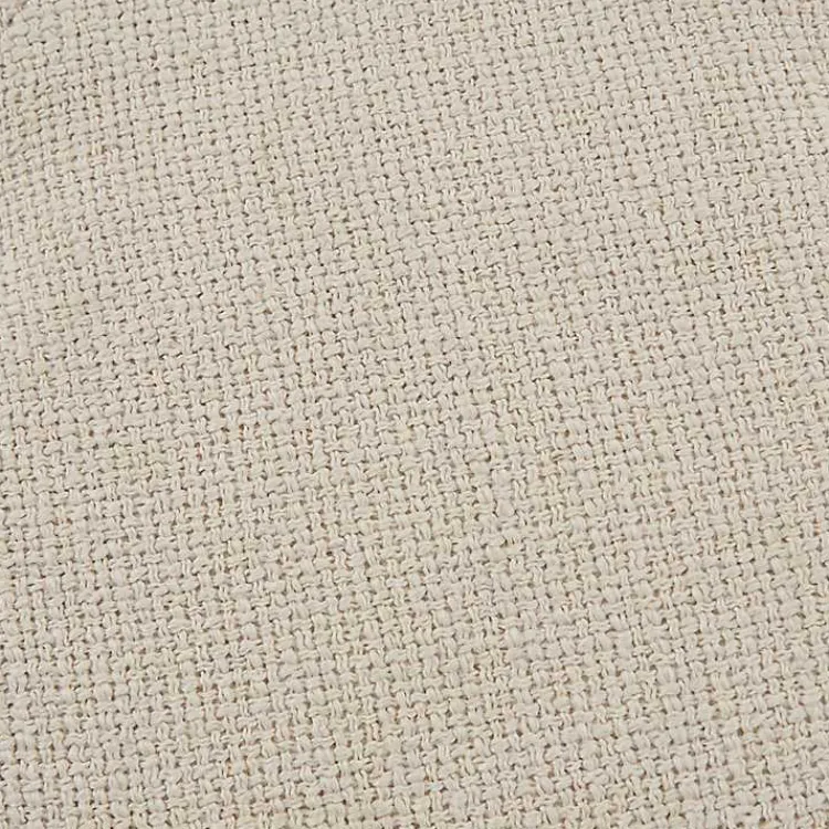 Kirklands Home Martha Stewart Round Cream Ottoman with Shelf Ivory Sale