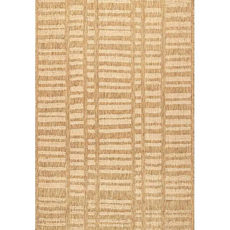 Kirklands Home Marti Banded Lines Outdoor Rug, 8x10 Tan Outlet