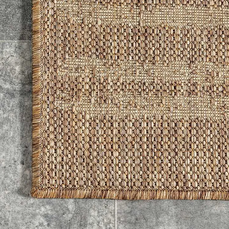 Kirklands Home Marti Banded Lines Outdoor Rug, 8x10 Tan Outlet