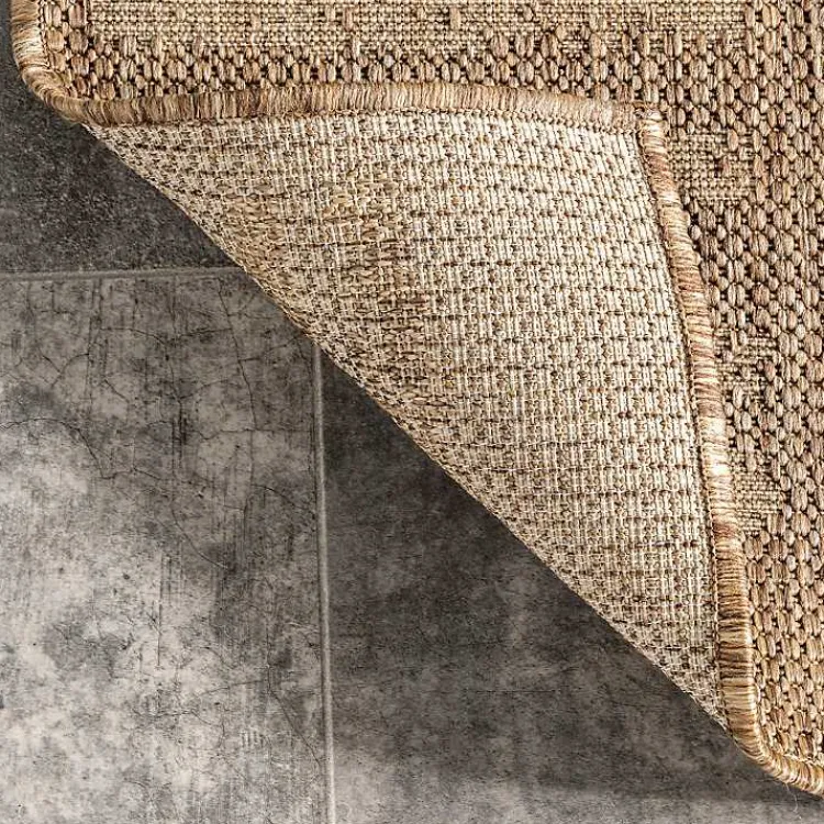 Kirklands Home Marti Banded Lines Outdoor Rug, 8x10 Tan Outlet