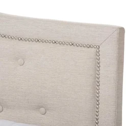 Kirklands Home Mary Beige Button Tufted King Bed Frame Ivory Best