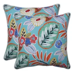 Kirklands Home Mary Floral Outdoor Throw Pillows, Set of 2 Multi Discount