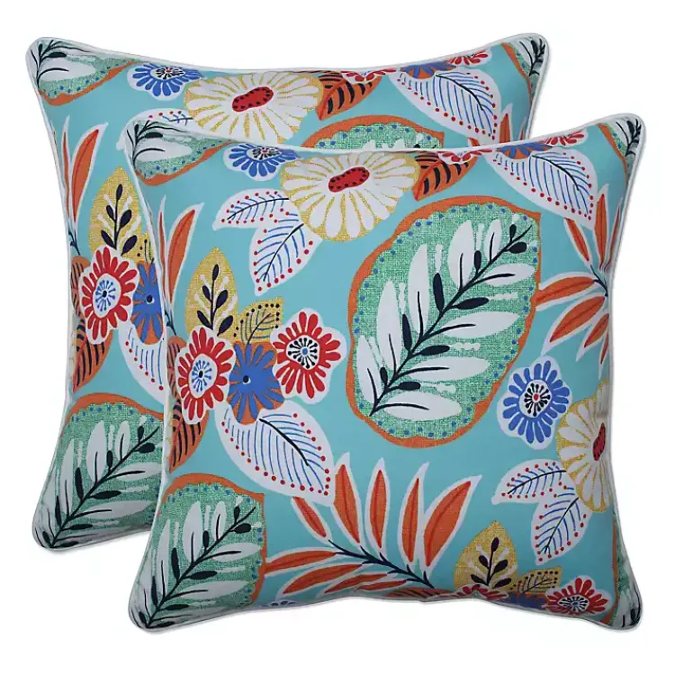 Kirklands Home Mary Floral Outdoor Throw Pillows, Set of 2 Multi Discount