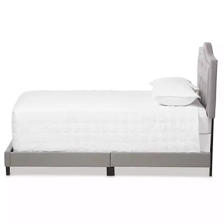 Kirklands Home Mary Light Button Tufted Full Bed Frame Gray Best